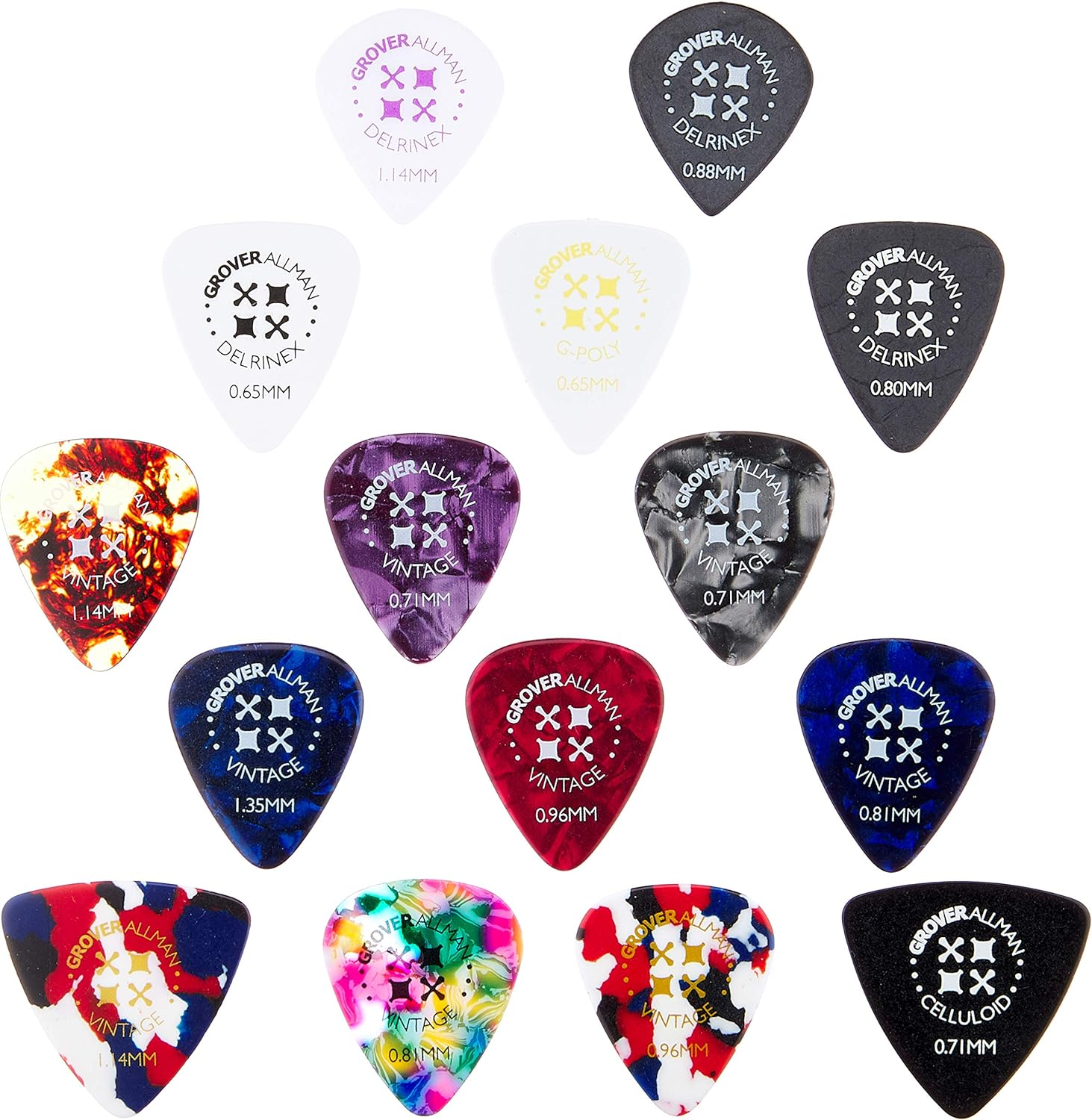 Grover Allman GAPS-15A Pick Assortment Set, 15 Pieces image number 2