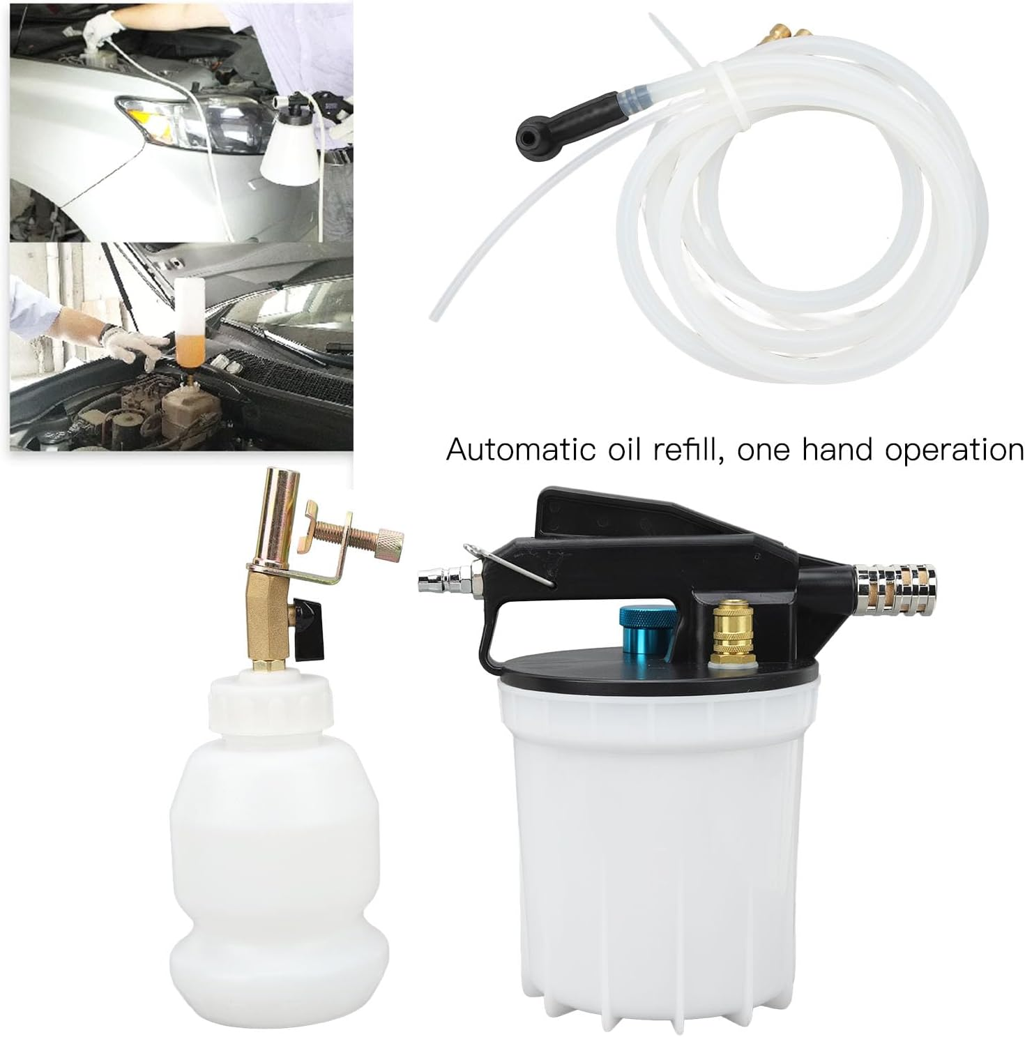 Vacuum Brake Bleeder Kit, Professional Brake Fluid Bleeder, 2.75 to 11.6 Bar Universal Air Brake Bleeder Tool with 2L Vacuum Brake Extractor & 1L Refill Bottle for Car, Truck image number 4