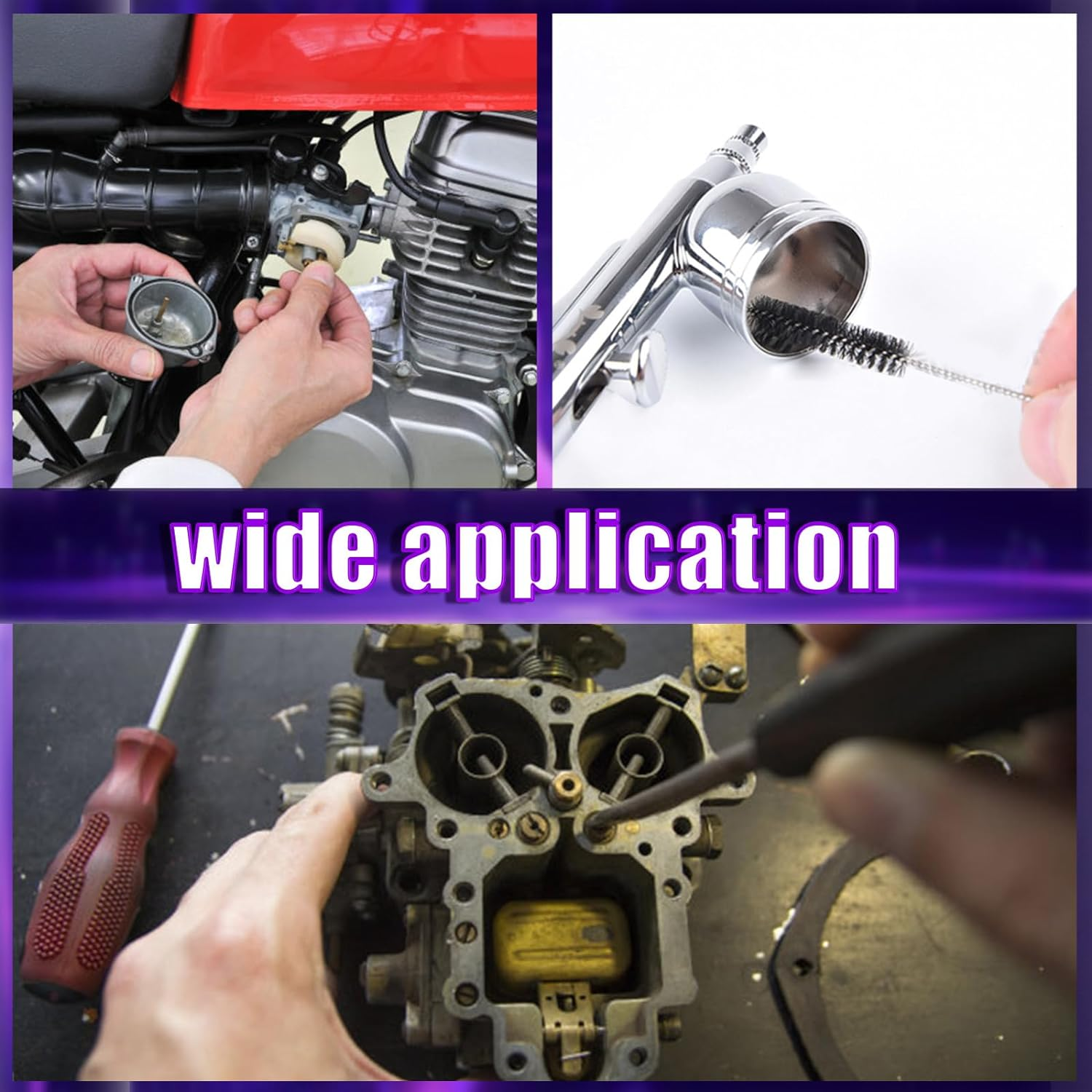 Swpeet 15Pcs Carburetor Adjustment Tool Carburator Adjusting Kit with Welding Tip Cleaner Carb Carburetor Cleaner Assortment Kit, Carburetor Adjusting Tool with Carburetor Cleaning Brush Needle Kit image number 4