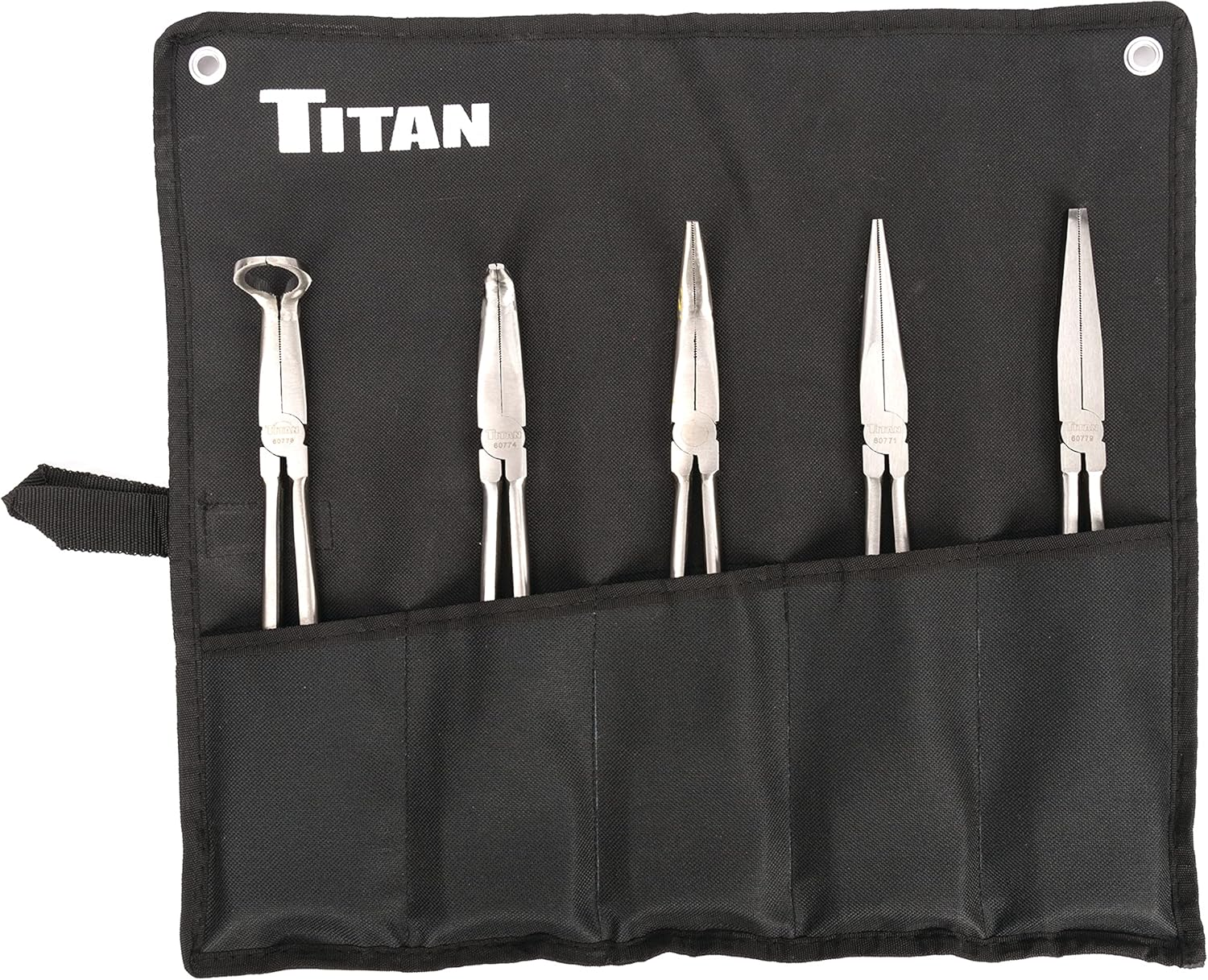 Titan 60769 5-Piece 11-Inch Long Nose Pliers Set