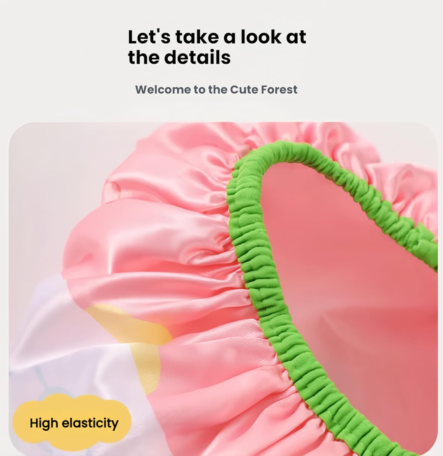 3PCS Kids Shower Cap, Funny Cute Cartoon Bath Hat, Girls Shower Cap for Kids Reusable Waterproof Adjustable Cap Design with Pufferfish, Bug, Duck Cute Hair Cover Hat image number 5