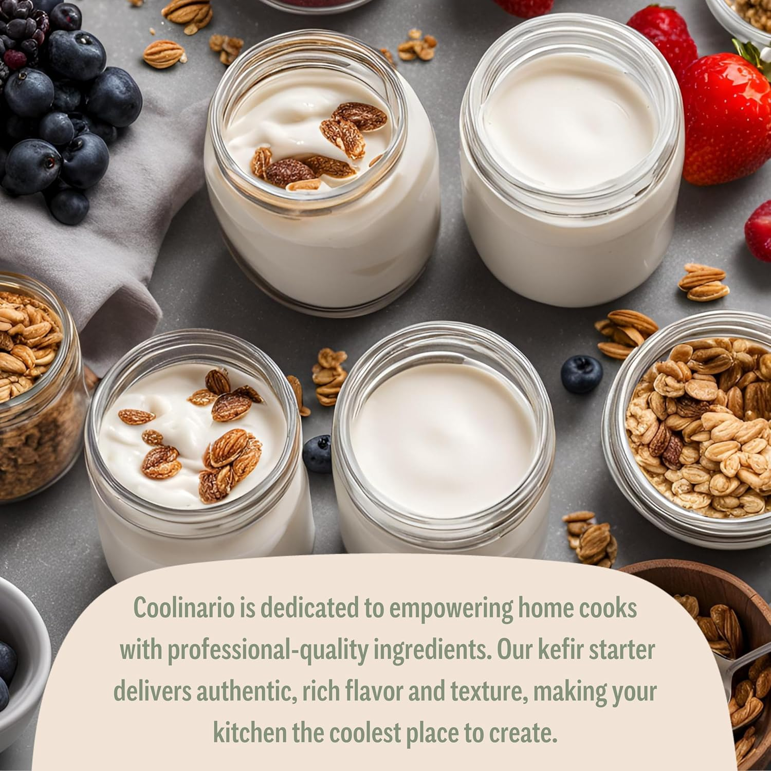 Coolinario Kefir Starter Culture (10-Pack, 1G Sachets) Live Probiotic Cultures for Homemade Kefir |Smooth, Creamy & Tangy | Non-Gmo, No Preservatives, Gluten Free, Halal & Kosher Certified image number 3