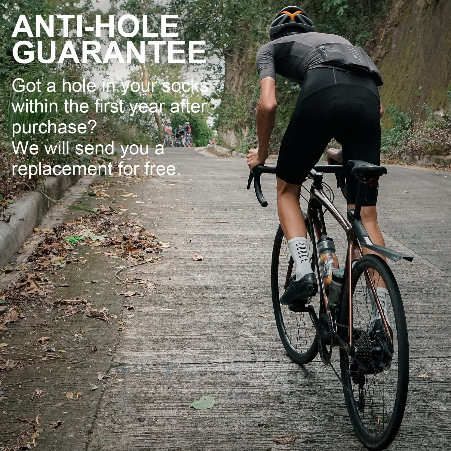 Cycling Crew Socks 1-Pack Bicycle Bike Socks Breathable Cushion Running for Men & Women One Size image number 1