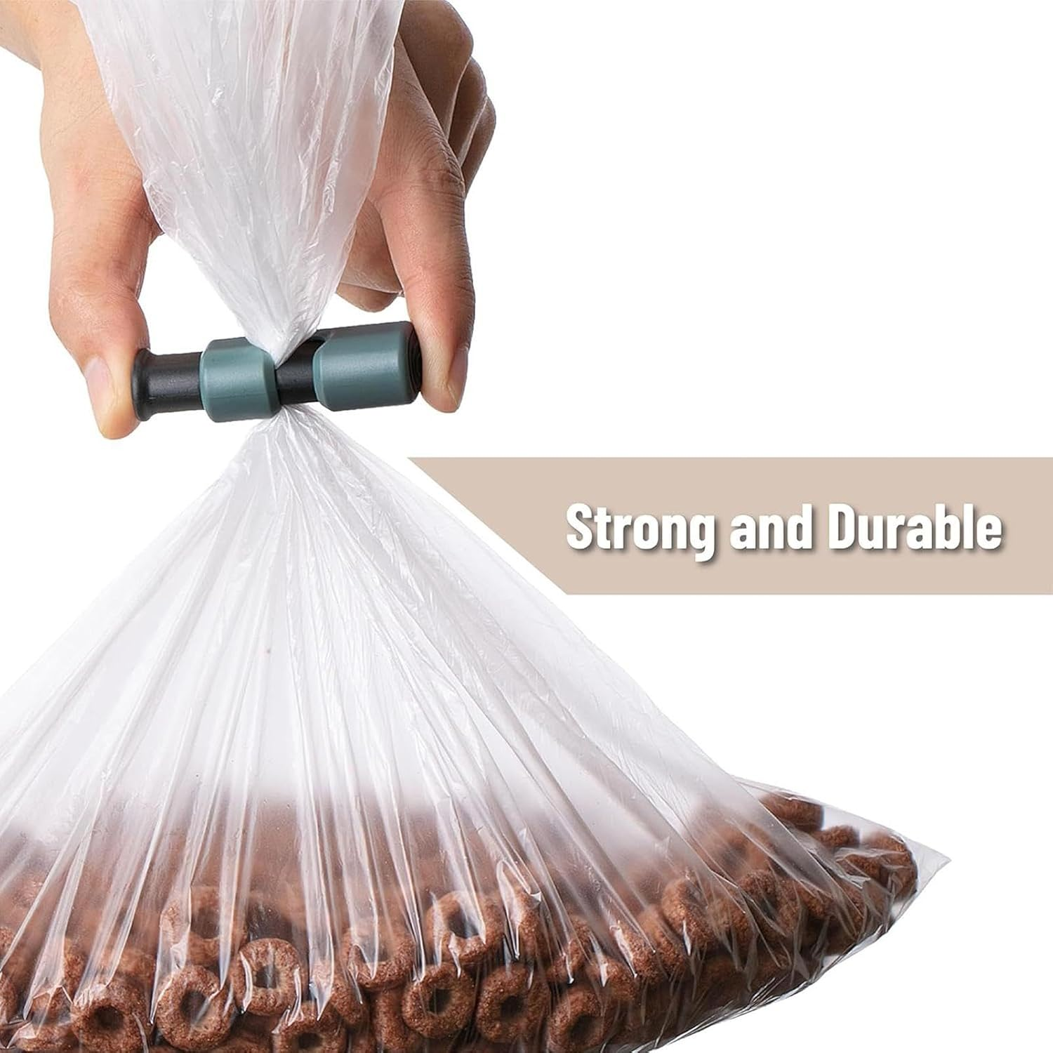 Food Bag Sealer Clips - Bag Sealing Cinch for Kitchen Food Storage,Fruit Bread Bag Cinch, Kitchen Food Storage Bag Clamp, Sturdy & Handy Bag Sealing Cinch for Food Storage, Beans image number 5