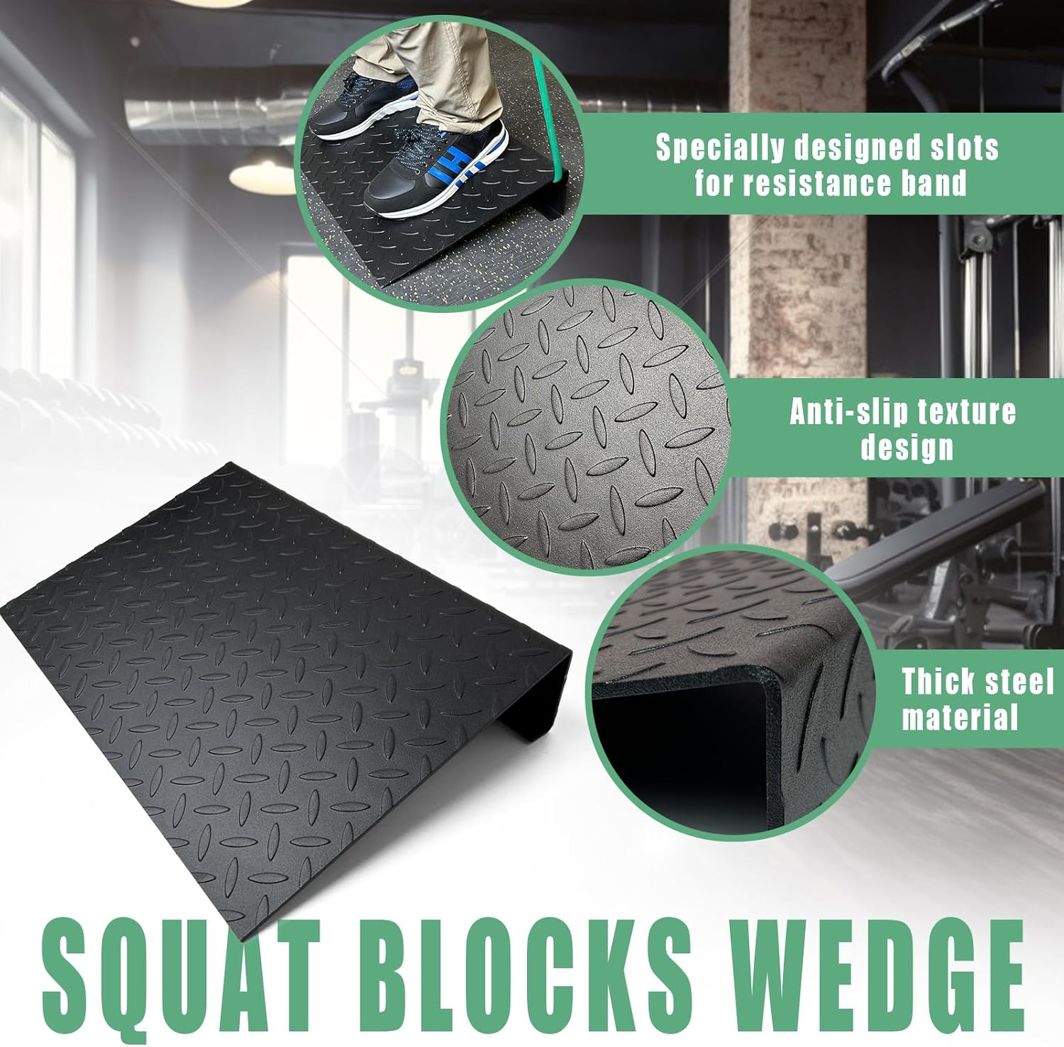 KORIKAHM Steel Squat Wedge Block, Squat Board for Squats, Heel Elevated Squat Wedge, Weightlifting, Split Squat Stand, Slant Block Board for Calf Stretching - Wide Squat Board image number 2