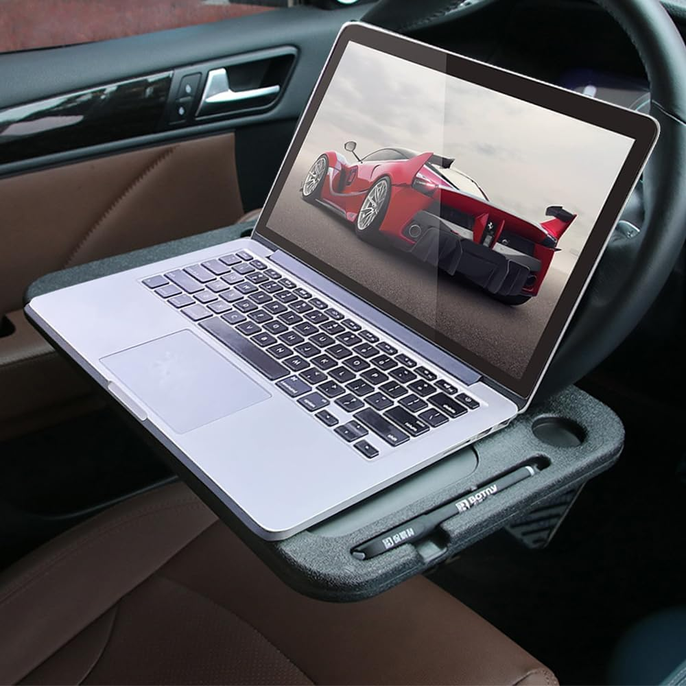 Steering Wheel Tray for Food, Car Table Kids Travel Tray, Ipad or Notebook Car Travel Table, Car Desk Seat Trays for Eating, Cars Must Haves Interior Accessories image number 3