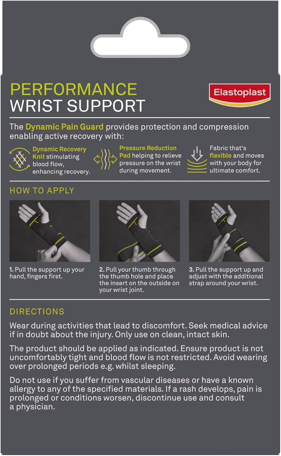 Elastoplast Performance Wrist Support Brace - Size Medium (1 Pack) | Adjustable Wrist Guard | Supports Active Recovery | Compression Sleeve for Sport, Fitness, Exercise, Pain Relief image number 3