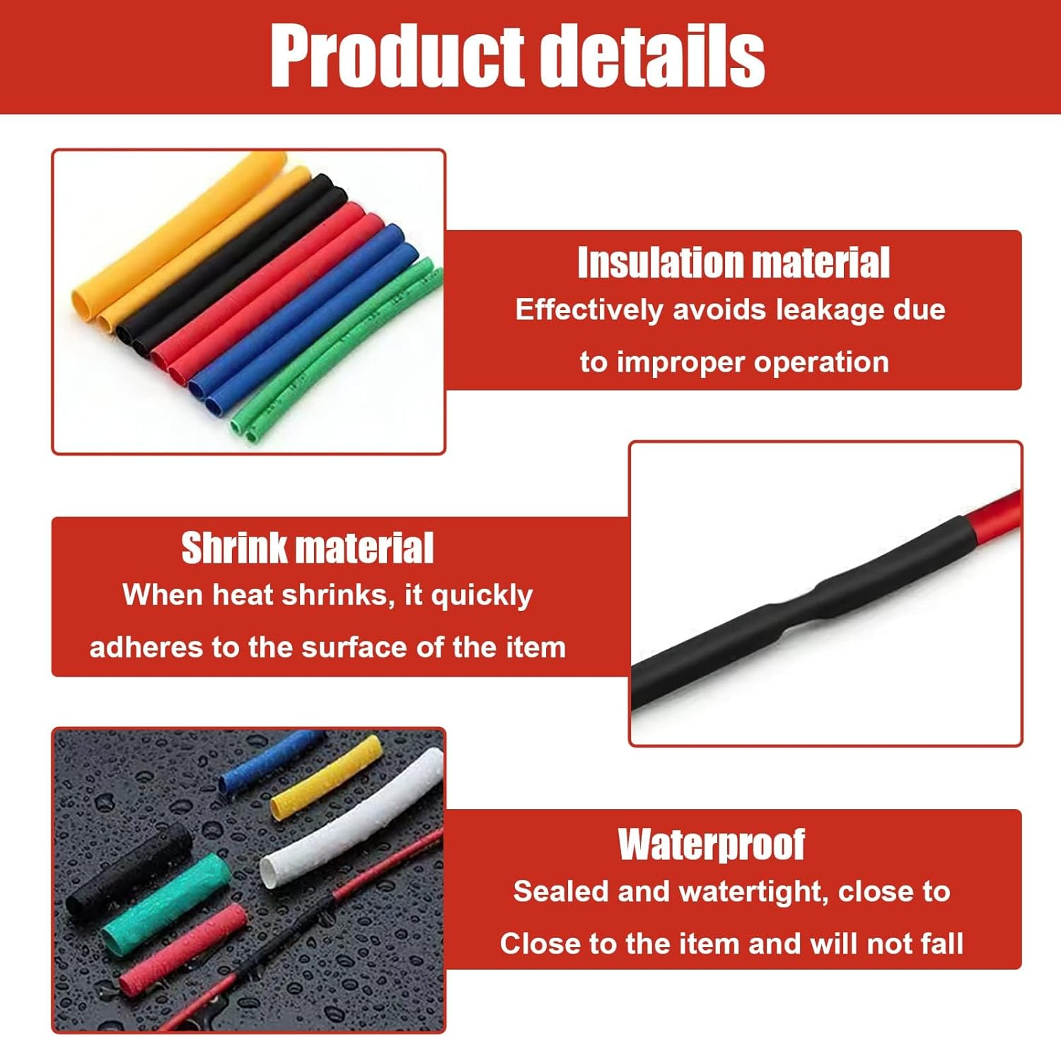 Mingzhuinc Heat Shrink Tubing, 328 Pcs Electric Insulation Tube Kit, Industrial Shrink Wrap Tube for Cable Wire Repair image number 4