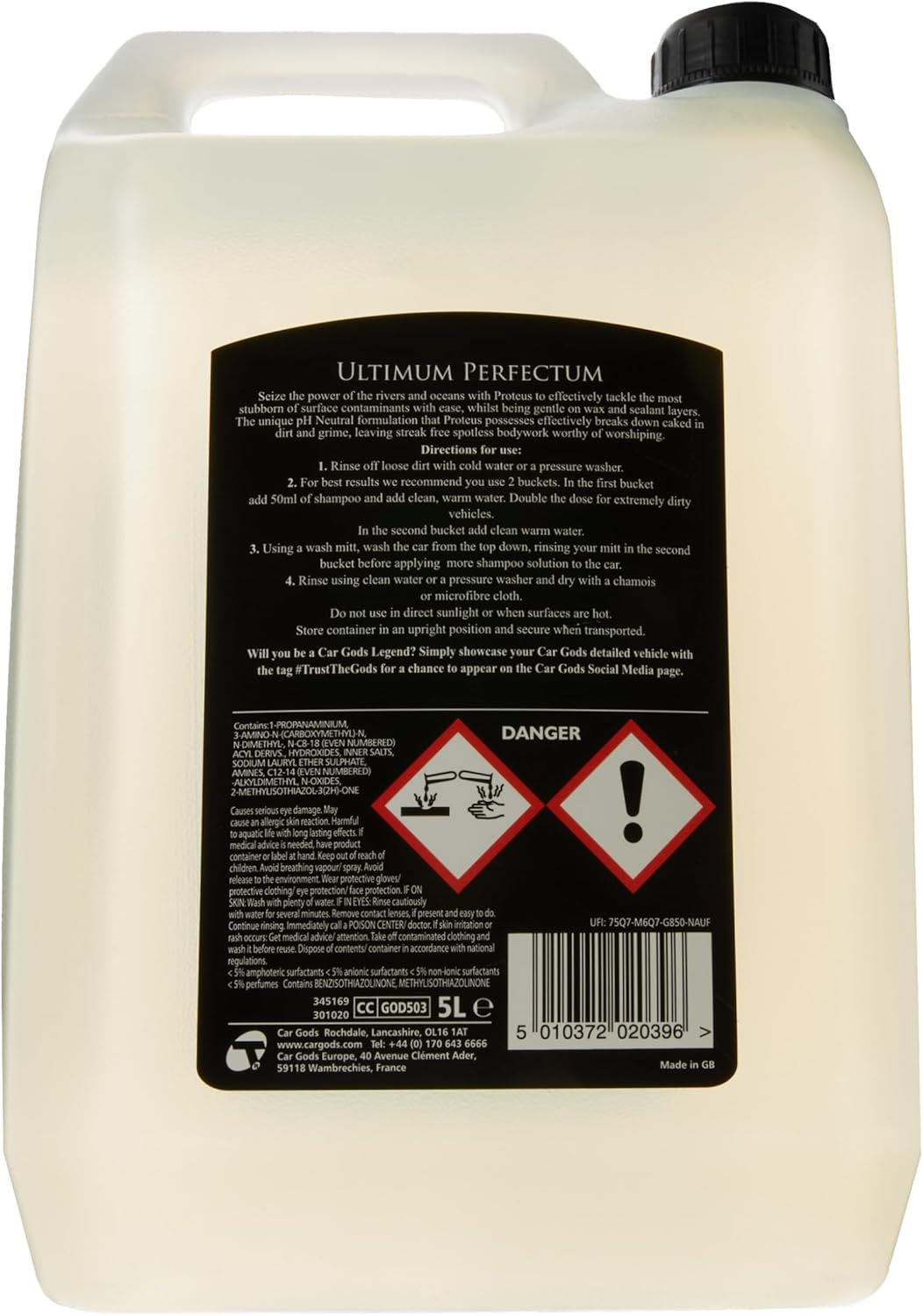 Car Gods Car Wash Pure Shampoo - High Vehicle Detailing Cleaner 5L - Gentle on Wax and Sealant - Grapefruit Scented Formulation image number 3
