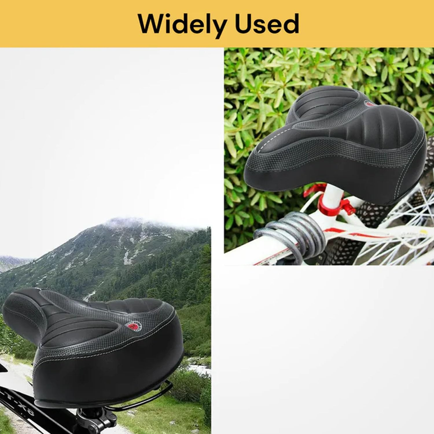 EZONEDEAL Bike Seat, Bicycle Seat, Mountain Bike Bicycle Saddle, Electric Bike Seat, Gym Exercise Spin Bike Seat, Kids Bike Seat, Road Bike Seat, Unisex Universal-Black image number 5