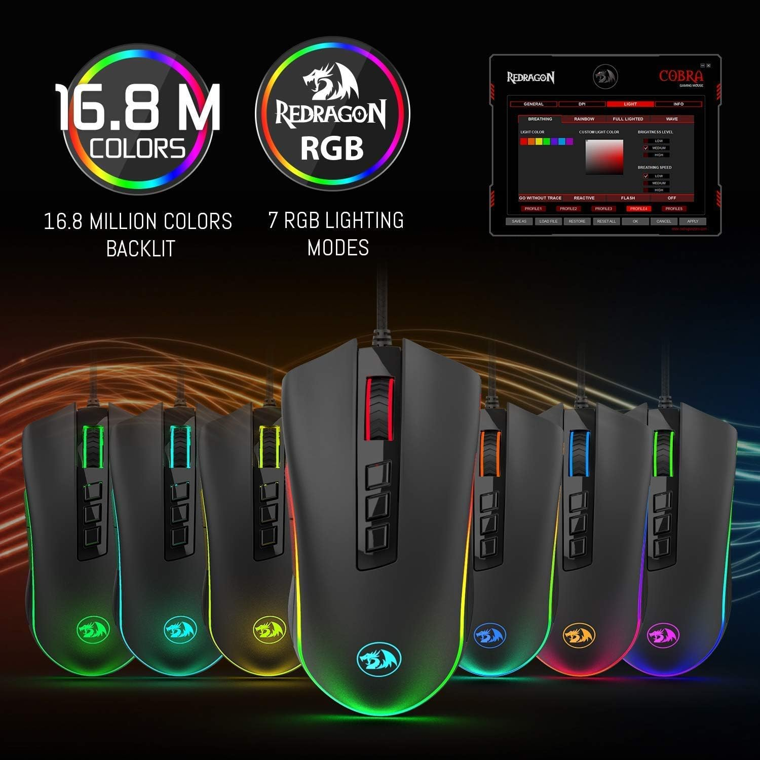 Redragon Gaming Mouse with 16.8 Million RGB Color Backlit (M711) image number 1