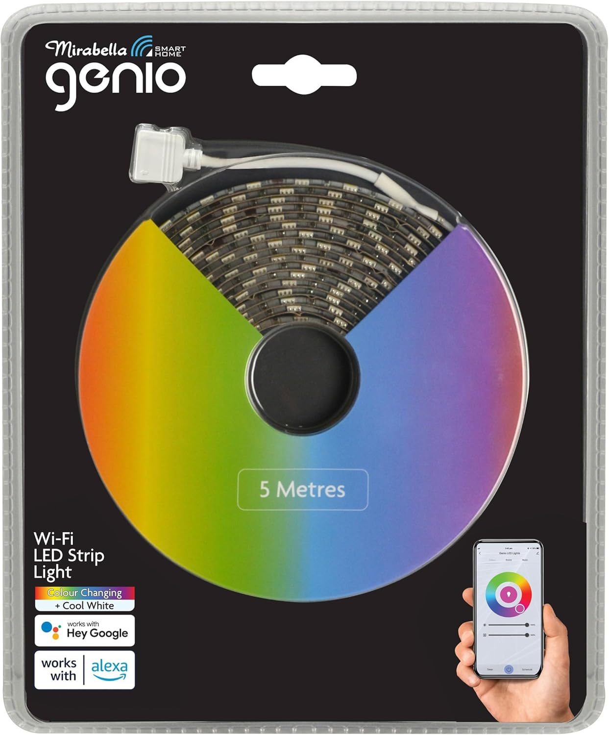 Mirabella Genio Wi-Fi Smart LED Strip 5M RGBW 4000K (Cool White) Low Voltage image number 1