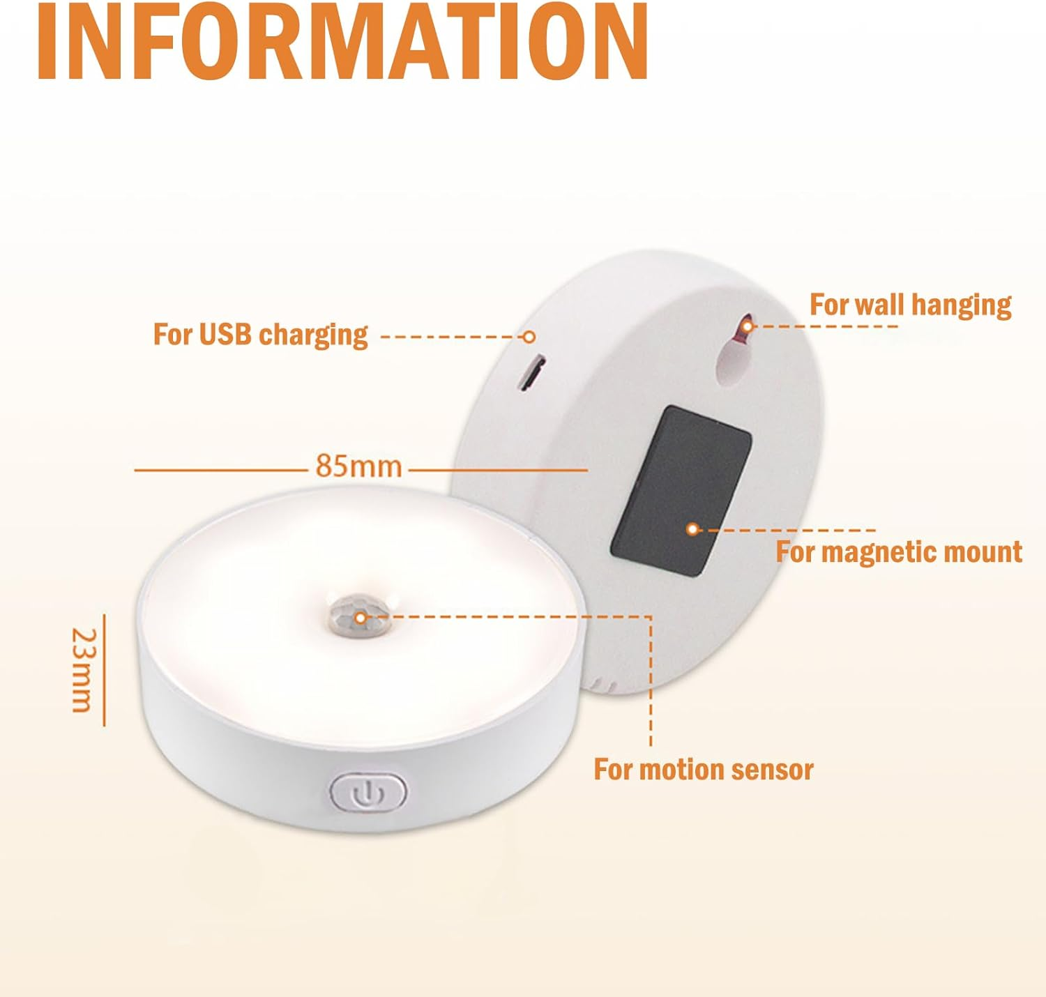 [6 Pack] LED Motion Sensor Night Light, Rechargeable, 3 Color Strip Light, USB Powered, Magnetic Mount, Auto On/Off, Wireless Human Body Sensor for Bedroom, Closet, Hallway, Anywhere Stair Light image number 5