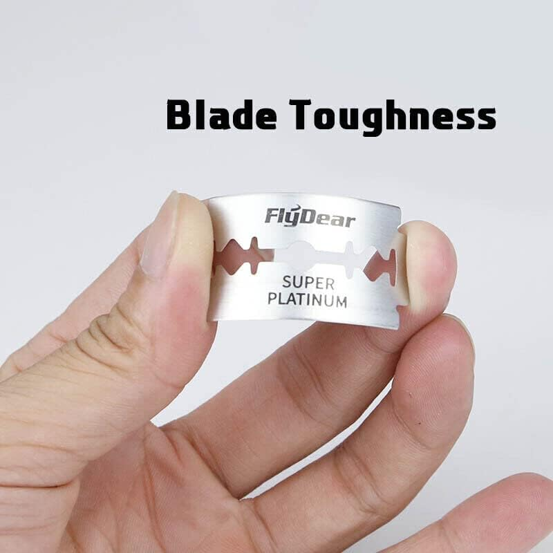 AIMALL 10 PCS Platinum Coated Double Edge Razor Blades, Ultra Sharp Stainless Steel Blades for Cut Throat Razors, Sensitive Skin Friendly, Individually Wrapped image number 2