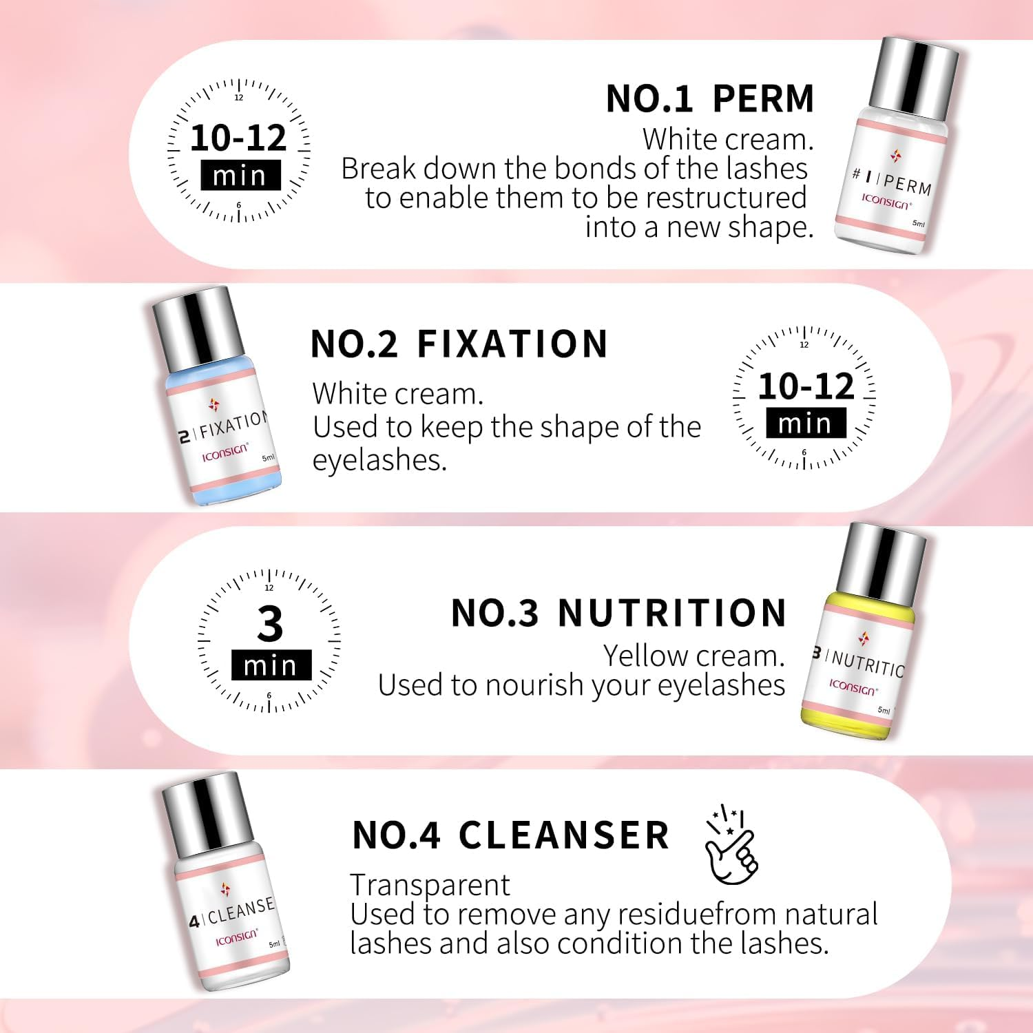 Lash Lift Kit, Gentle Formula Eyelash Perm Set with Improved Adhesive Balm, Suitable for Different Eyelash Types and Lengths, Semi Permanent Curved Eyelashes for 6-8 Weeks image number 4