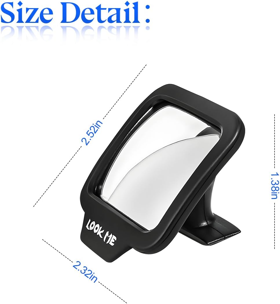 Zipelo Car Back Passenger Rear View Mirror, Car Blind Spot Mirror for Get-Off Door Open Safety, Car Second Row Rearview Mirror with Magnetic Base, Universal Wide Angle Rotatable Auxiliary image number 5