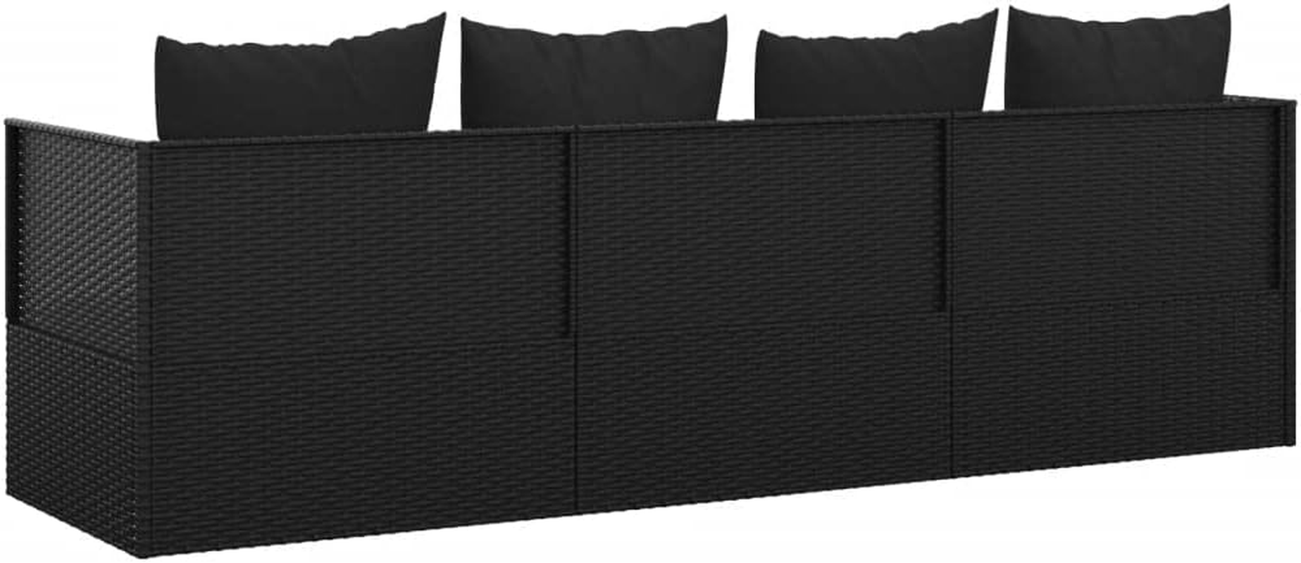 Vidaxl - Lounge Bed Outdoor with Cushions, Weather-Resistant Poly Rattan in Black, Adjustable Sides, Stylish & Comfortable image number 1