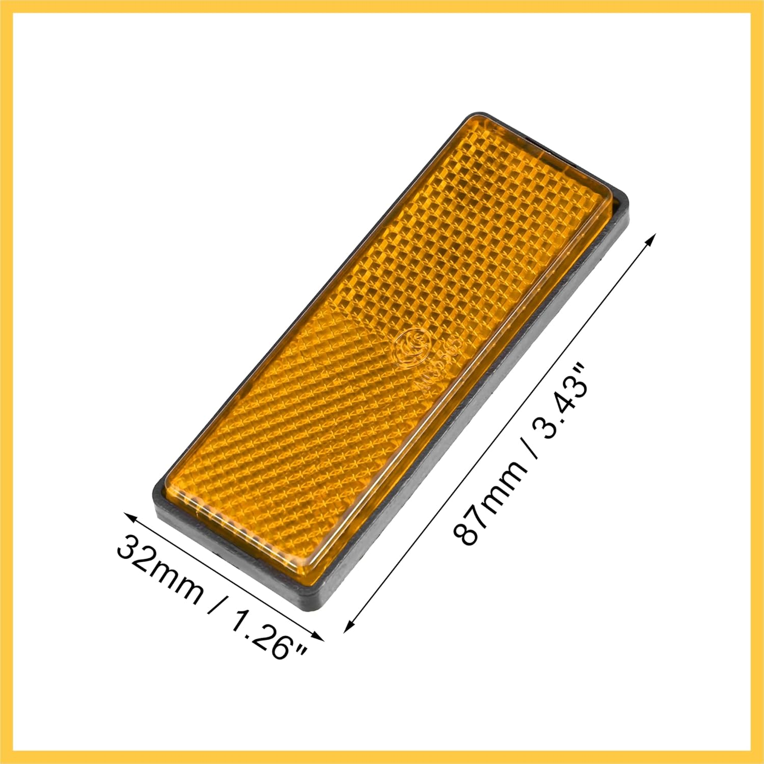 8 Pcs Rectangular Stick-On Safety Spoke Reflective Self Adhesive Reflector for Gate Posts Cars Trailer Motorcycle Trucks Boat Bicycle Bike Orange Auto Replacement Parts image number 2