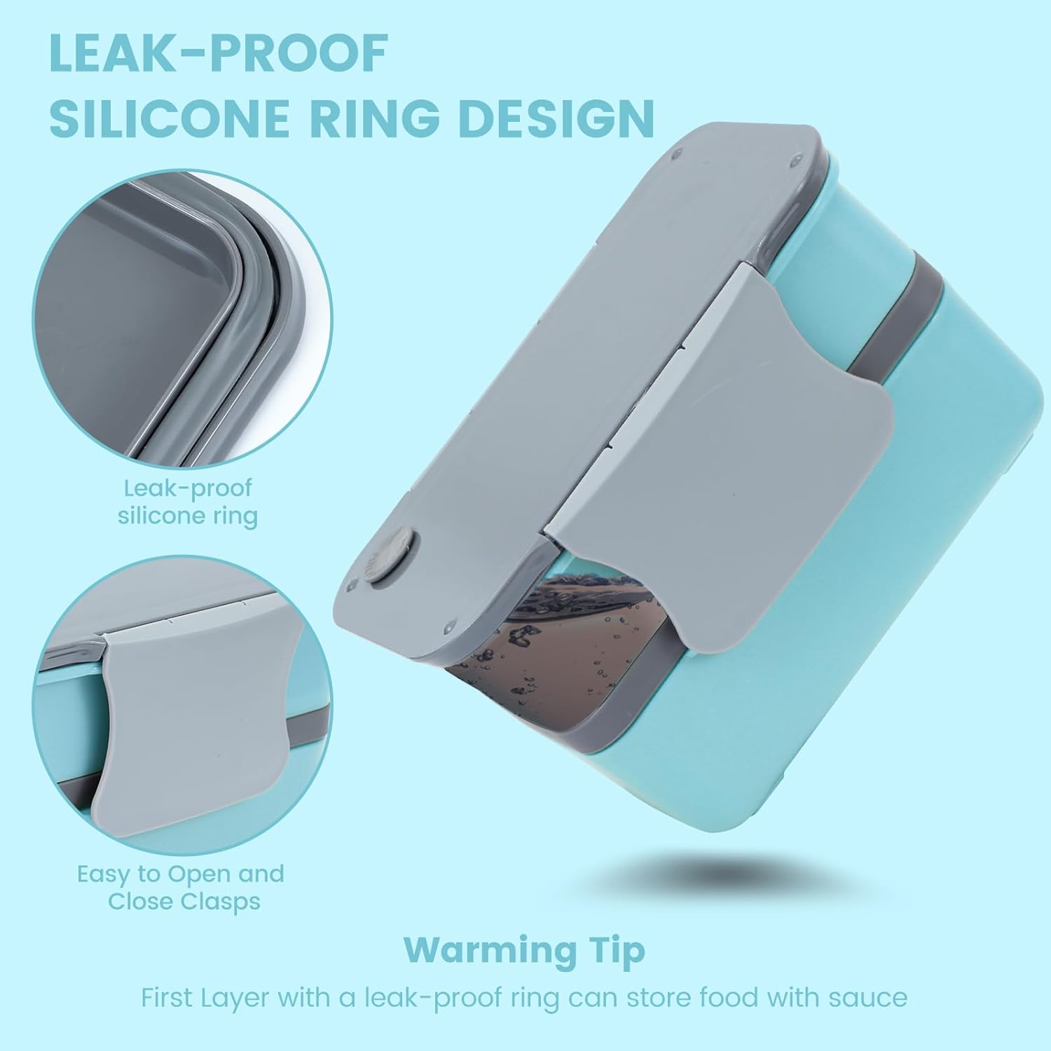 Globright Bento Lunch Box for Kids,6 Stackable Containers for Adults, Leak-Proof Built-In Utensil Set Reusable Ice Pack (Blue) - Pink image number 2