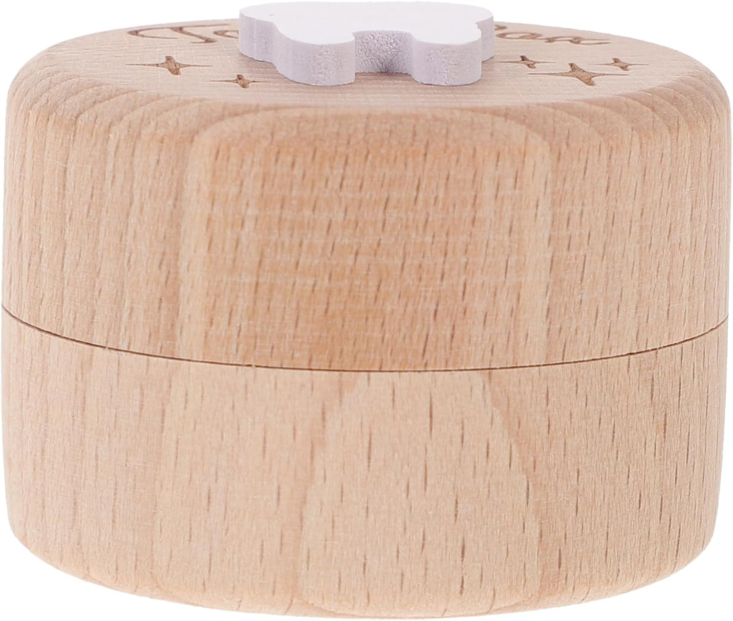 Baby Tooth Holder and Fetal Hair Storage Box Wooden Boys and Girls First Tooth Case Portable Design for and Hair Keepsake Natural Wood for Boys and Girls image number 1
