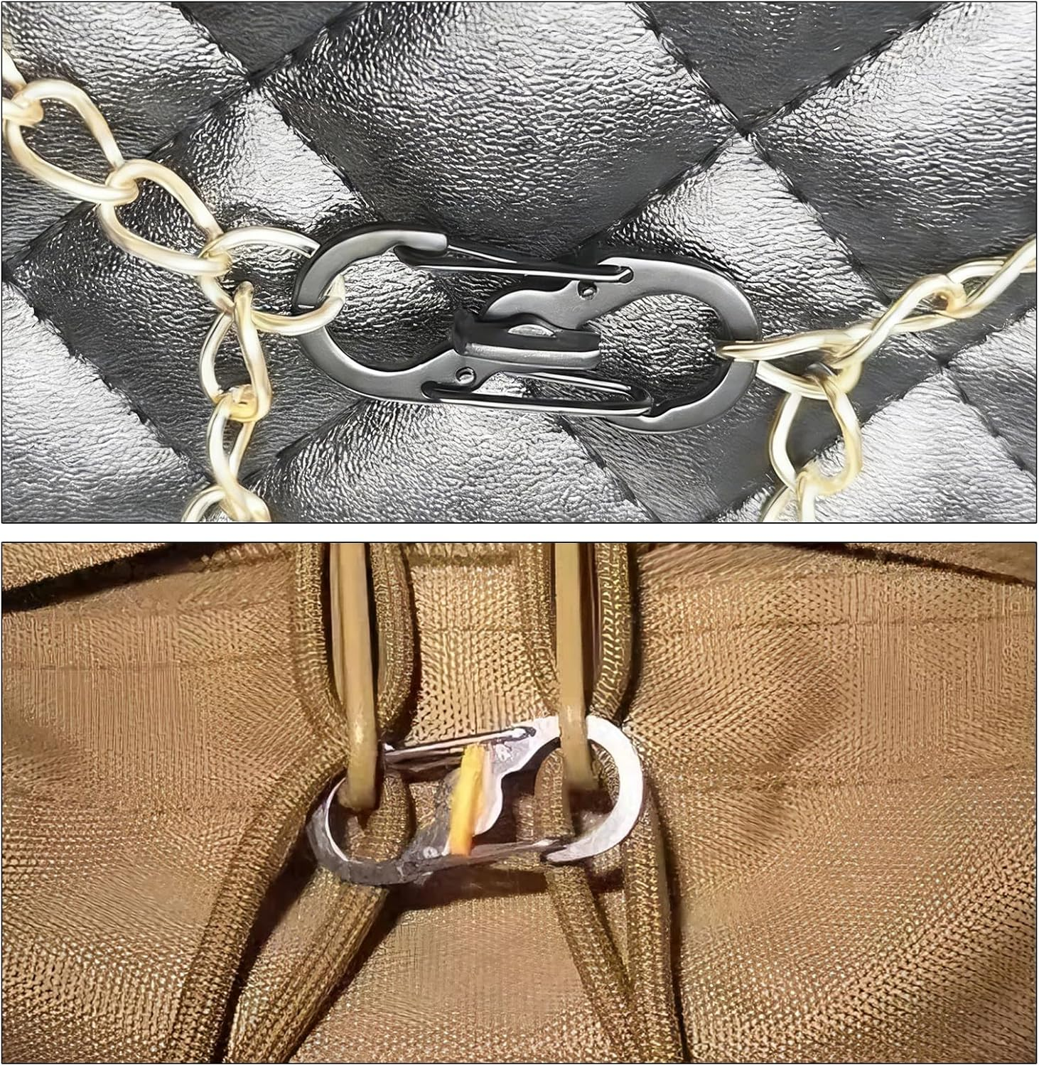 6 Pcs Mini Stainless Steel Carabiner Clip Zipper Clips anti Theft Lock Zipper Durable Lightweight Keychain Multi Purpose Accessories for Travel Backpack Luggage Suitcase Keys and Everyday Carry image number 1