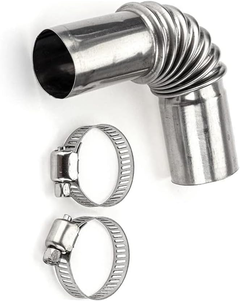 Silver Stainless Steel 24Mm Air Diesel Parking Heater Exhaust Pipe Tube Elbow Connector for Webasto Eberspacher Diesel Boat Heater 13Cm Exhaust Pipes and Tips,Replacement Parts image number 2
