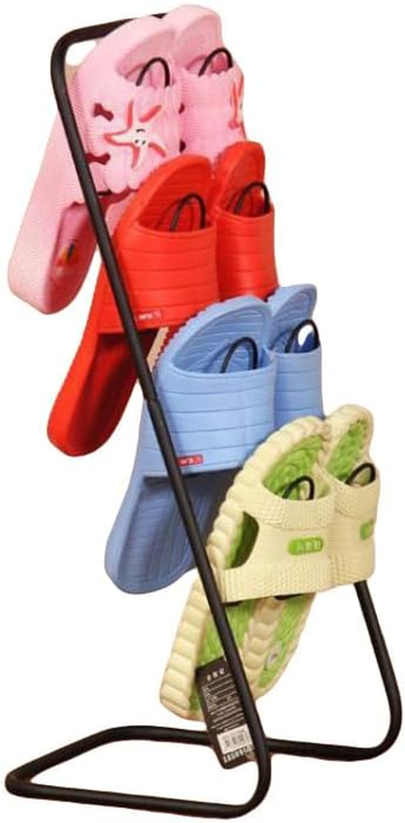 AIMALL Slippers Storage Rack, Creative Wrought Iron Shoe Organizer for Bathroom, Bedroom & Living Room, Removable Draining, Non-Slip, Large Capacity, 9.84 X 9.94 X 23.62In