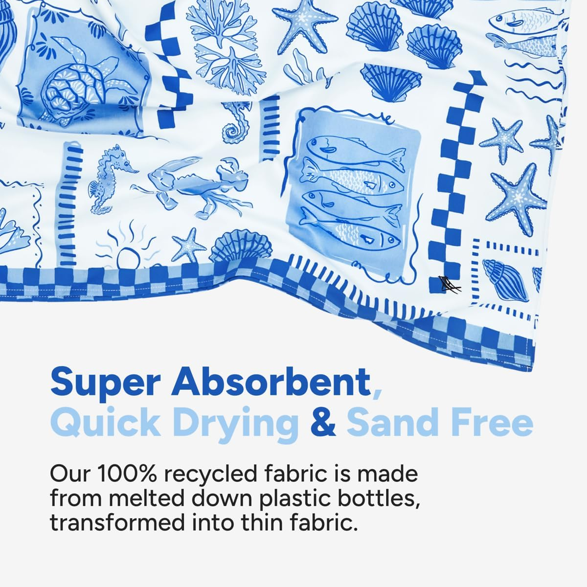 Dock & Bay Beach Towel - Quick Dry, Sand Free - Compact, Lightweight - 100% Recycled - Includes Bag - Grecian Shores - Extra Large (200X90Cm, 78X35) image number 4