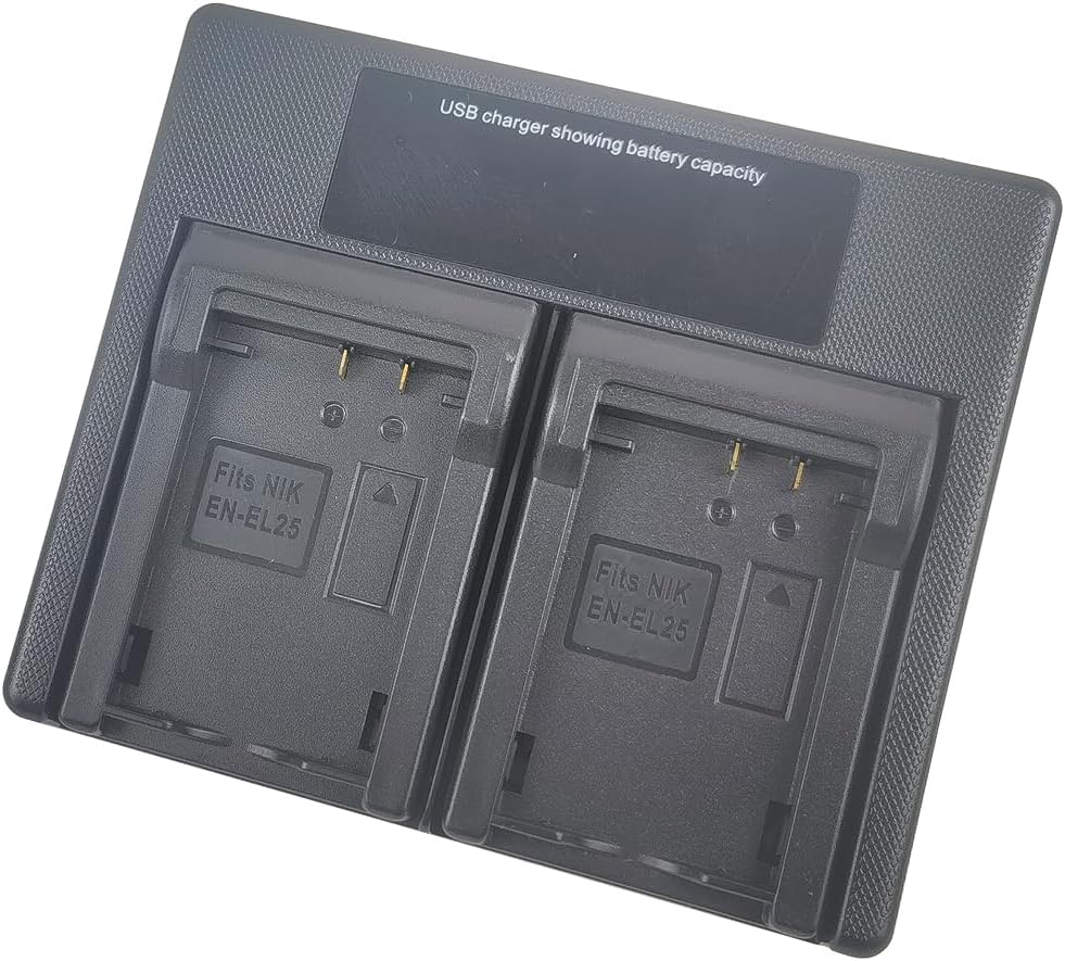 USB Dual Battery Charger for Nikon ENEL25/ ENEL25A, Z50, Z-50, Z30, Z 50, Z-FC; Z Series; EN-EL25, EN-EL25A, MH-32 Digital Camera image number 6