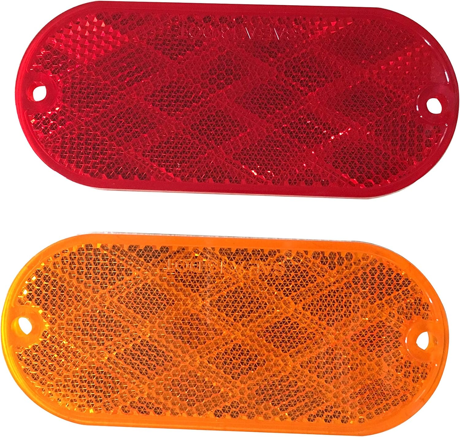 MAXXHAUL 50016 20-Pack Oval Reflectors 10 Red - 10 Amber Self Adhesive or Drill Mount - DOT, 20 Pack image number 3