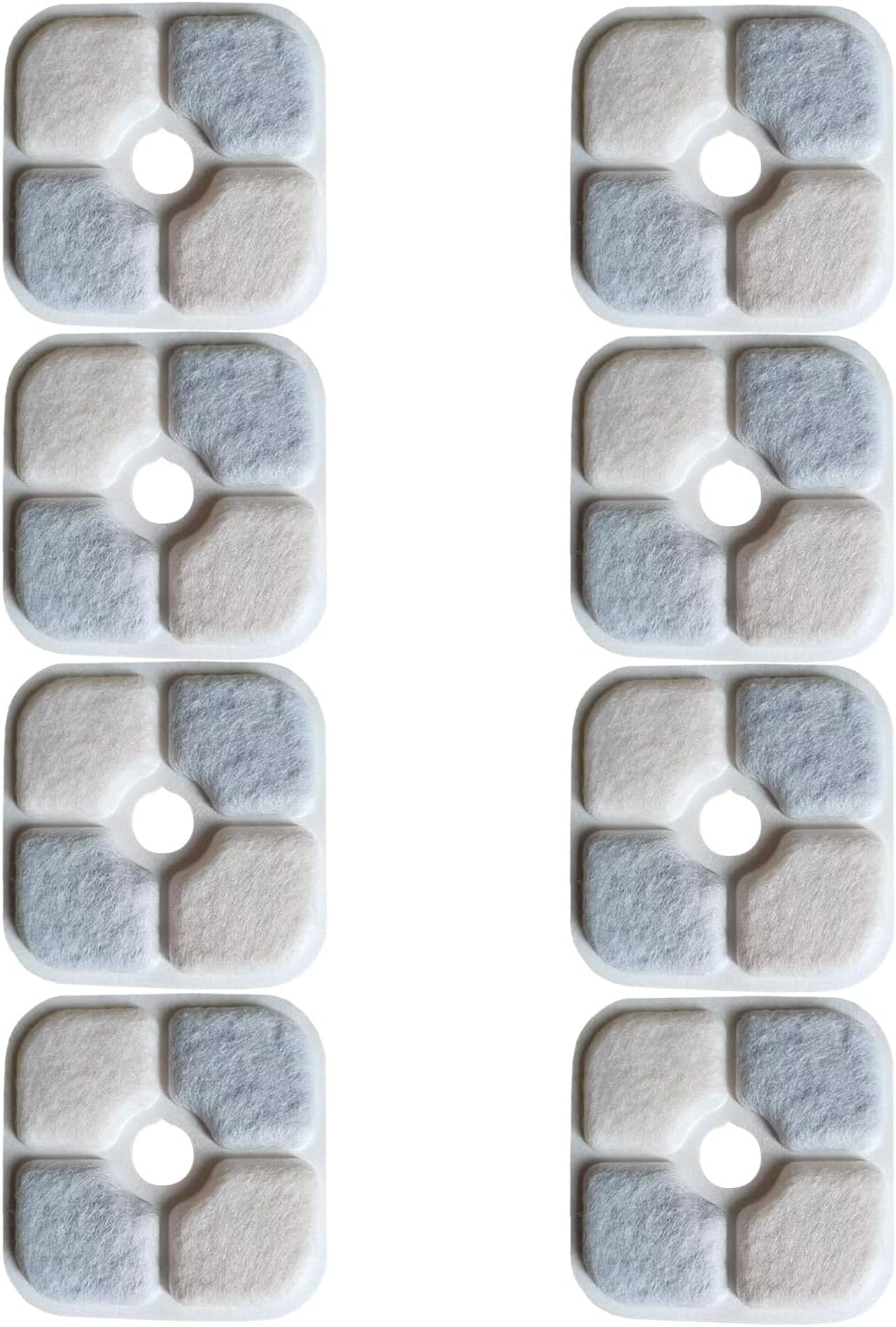 Pack of 8 Cat Fountain Filter, Cat Fountain, Triple Filter System Replacement Filter with Resin and Activated Carbon, Fontaine Replacement Filter, 8.4 X 8.4 Cm, for Catit Pixi Drinking Fountain And image number 3