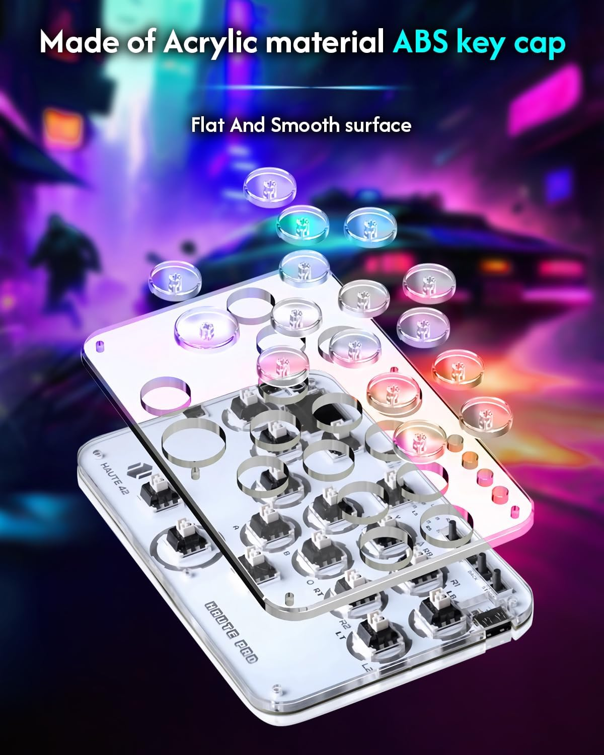 Sehawei Arcade Fight Stick 16Keys All-Button Gamer Finger with Custom RGB & Turbo Functions, Arcade Controller Street Fight for Pc/Ps3/Ps4/Switch/Steam Game Keyboard Supports Hot Swap & SOCD (G16) image number 2