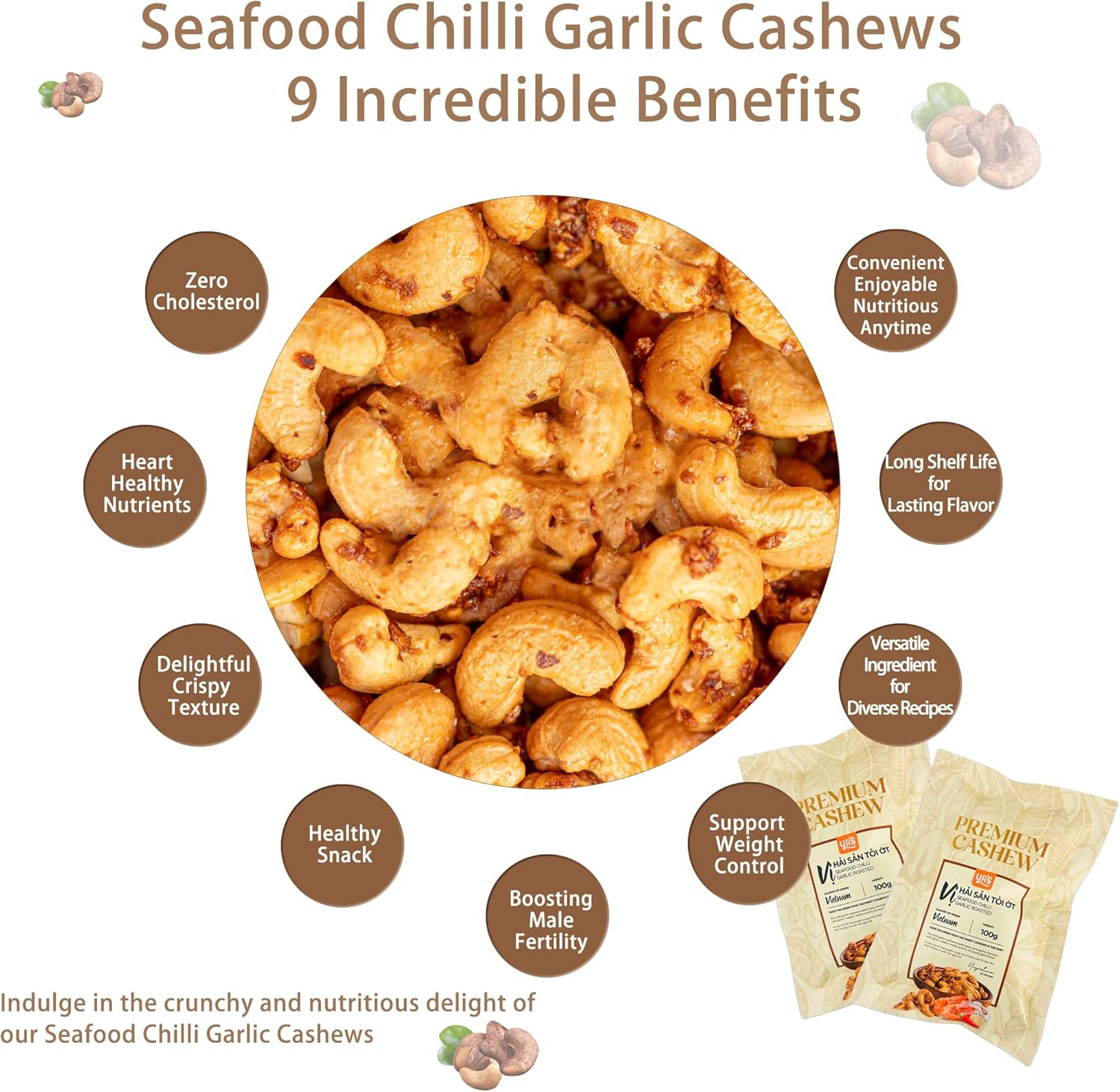 Gourmet Savory Cashews Trio (300G) Enjoy Classic Lightly Salted, Salt and Pepper, and Seafood Sensation Flavors, Premium Air Roasted Cashews, Heart Healthy Snacks with Plant Protein for Kids and Adults, Perfect for Parties, On-The-Go Snack and Lunch Box Snack image number 1