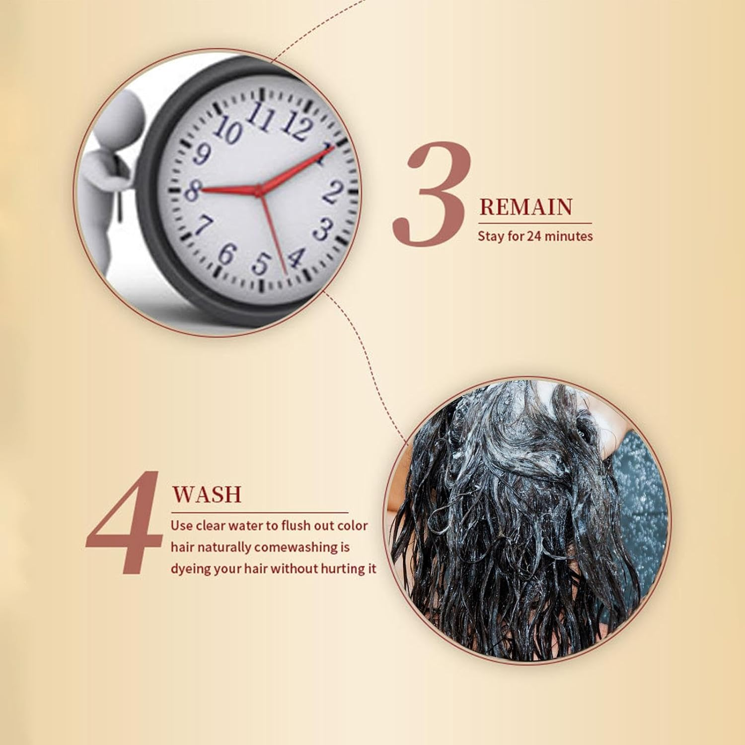 Instant Black Hair Dye Shampoo,Plant Natural Coconuts Oil Organic Hair Dye 100 Black Coverage Quick Coloring Long Lasting Color Shampoo Unisex 500Ml - Dark Brown image number 7