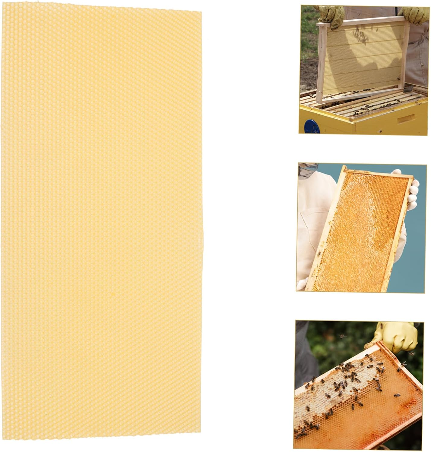 DECHOUS 30Pcs Beeswax Foundation Sheets Beekeeping Base Honeycomb Foundation for Beehive Frames Smooth Surface DIY Candle Craft Furniture Polish Supplies image number 2
