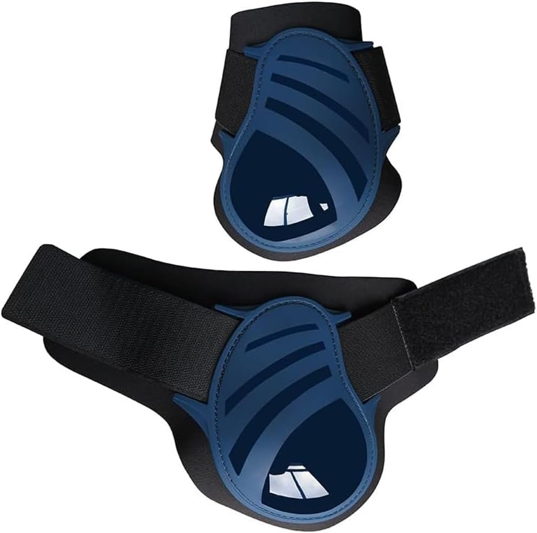 AIMALL Set of 4 Equestrian Horse Leg Protectors, Durable Dive Material with Velcro Straps, Enhanced Joint Protection, Blue, Size Large