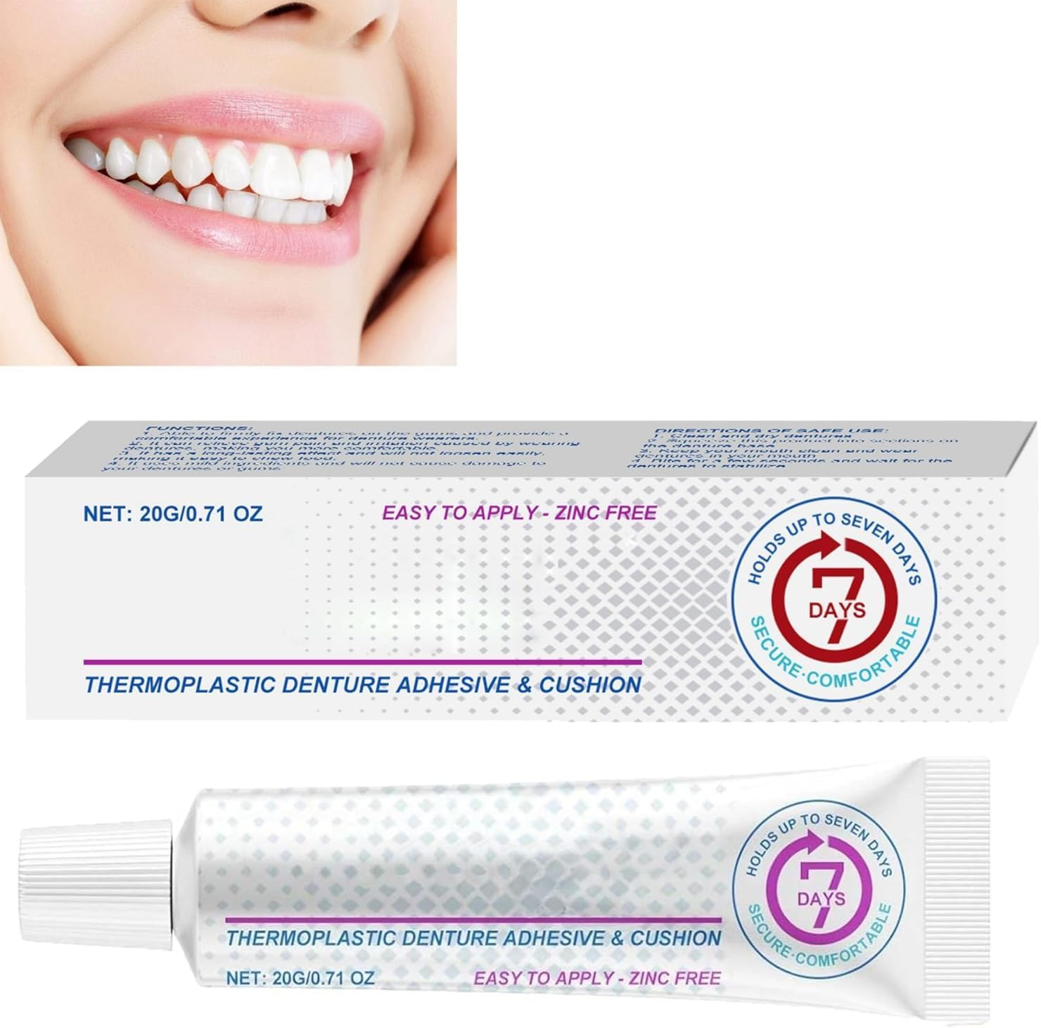 Thermoplastic Denture Adhesive,Silicone Denture Adhesive,Denture Adhesive Max Hold,For Dentures (1Pcs)