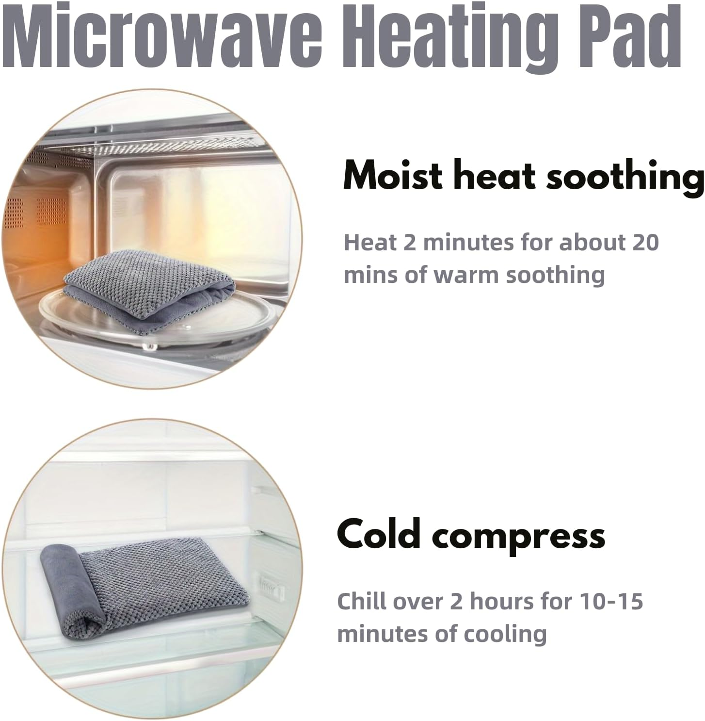 Microwave Heating Pad with Washable Cover 8'' X 17'', JOMWEN Hot Pad for Neck Shoulder, Cramps, Back Cordless Warm Compress Weighted Moist Heat Pack for Aches, 43 X 20Cm Unscented image number 1