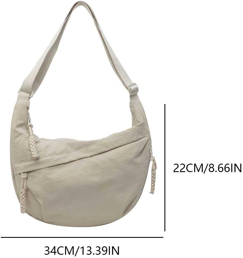 Crescent Crossbody Bags for Women Hobo Bag Luna Bag Dumpling Bag Nylon Multi-Pocket Sling Bag Moon Shoulder Bag - Black image number 3