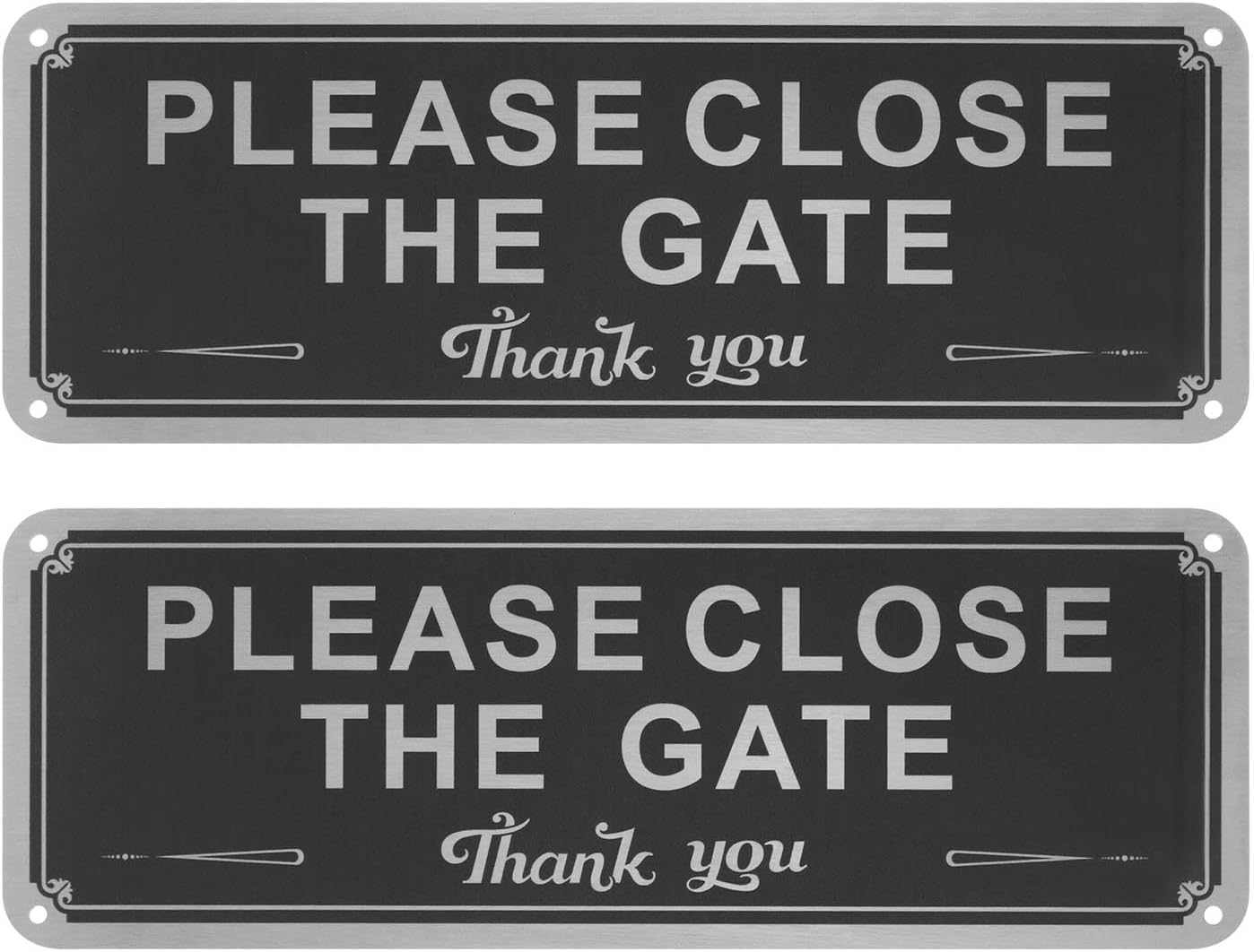 Emagtech 2Pcs Please Close the Gate Signs Hanging Signs Aluminum Signs 250Mmx90Mmx1Mm for Indoor Outdoor Environments Front Rear Doors image number 6