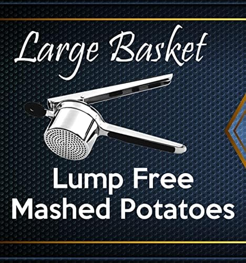 Vita Saggia Stainless Steel Potato Ricer and Masher, Heavy Duty, Premium Grade, Large Capacity, Vegetable Ricer and Fruit Ricer, Great for Purees, Fruit Juicer, Baby Food Press Squeezer Too (Black) image number 5