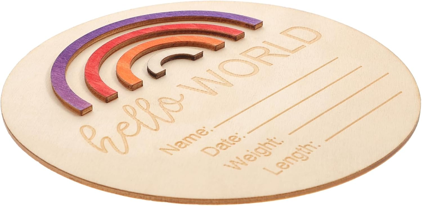 Kisangel Milestone Sign Wooden Monthly Card Newborn Announcement Sign for Photo Props Durable Milestone Circles for Months Thoughtful Present for Parents image number 5