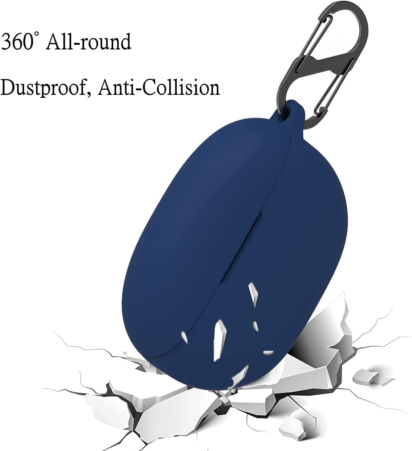 Haotop Soft Silicone Protective Cover Case Compatible with Beats Studio Buds (Navy Blue) - Red image number 6