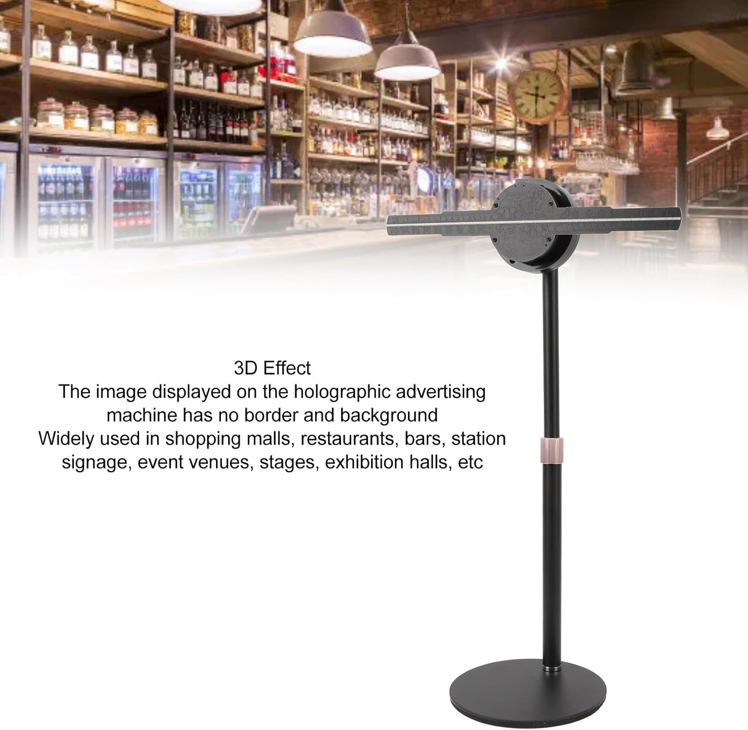 3D Hologram Fan, 1024 X 1024P 3D Hologram Advertising Display Fan 11 Inch with 256 LED Beads, for Business Store Signs, Bar, Casino, Party, Halloween Missyou (AU Plug) image number 3