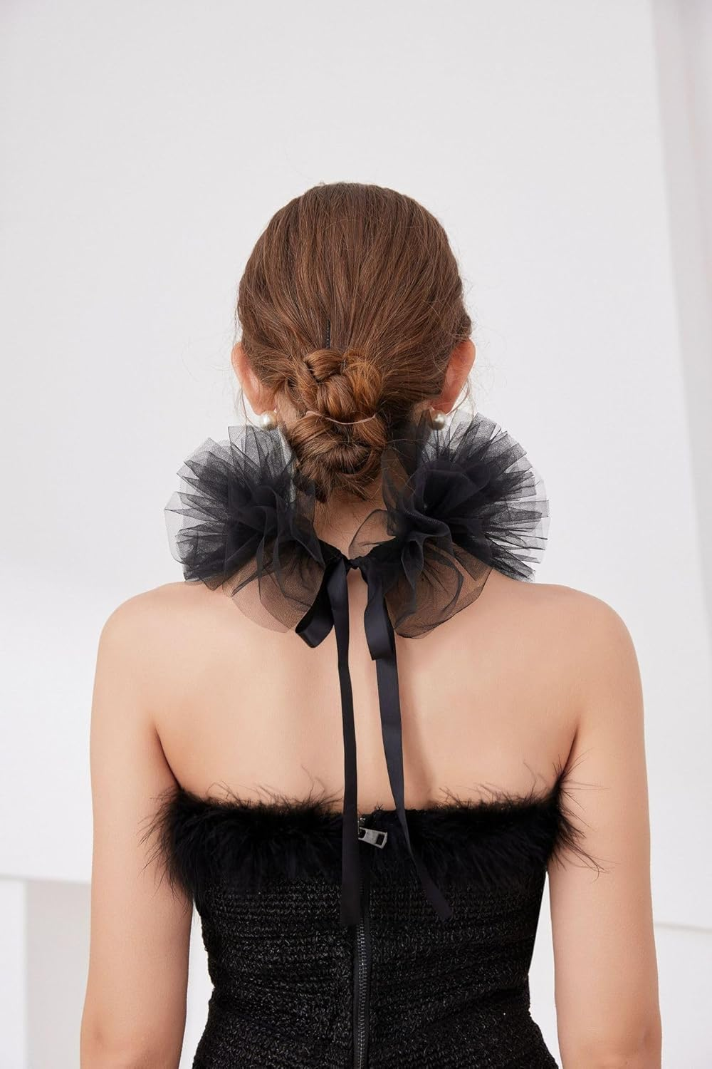 1 Pieces Halloween Mesh Neck Ruffle Neck Collar Retro Collar Accessories for Halloween Party Decorative Scarf image number 6