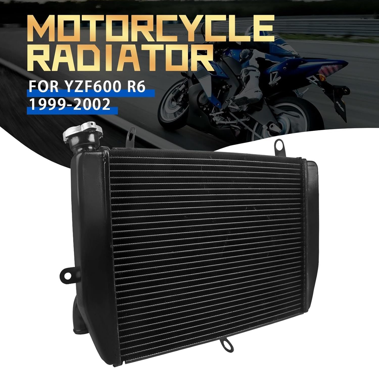LOTFI Fit for Yamaha YZF R6 YZF-R6 YZFR6 YZF600 1999-2002 Aluminum Radiator Engine Cooler Cooling System Water Tank Motorcycle Accessories image number 1