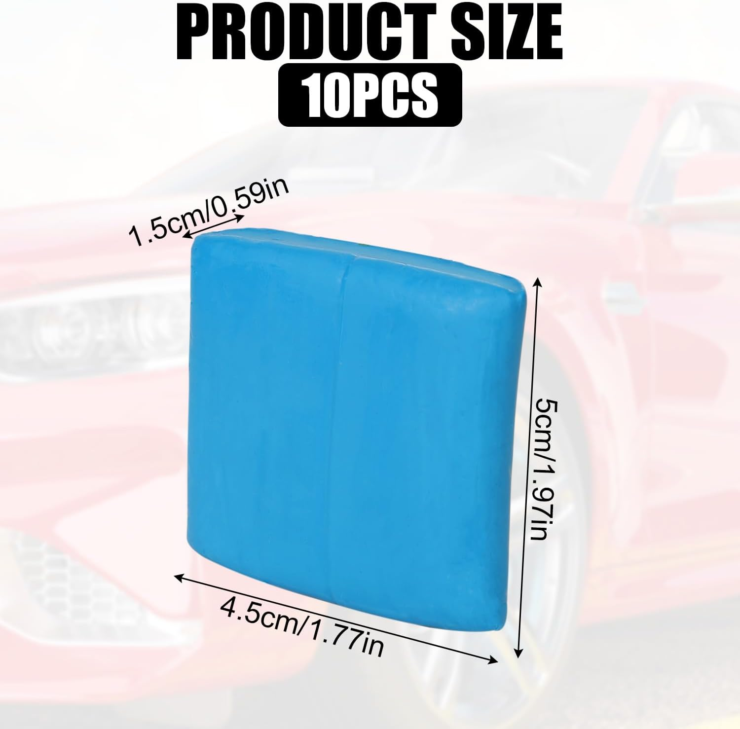 10Pcs Detailing Clay Bar, Blue Vehicle Clay Bar Auto Detailing Clay Magic Clay Bars Kit Auto Wash Bar with Washing and Adsorption Capacity for Glass Cleaning Car Detailing Clean Car Wash