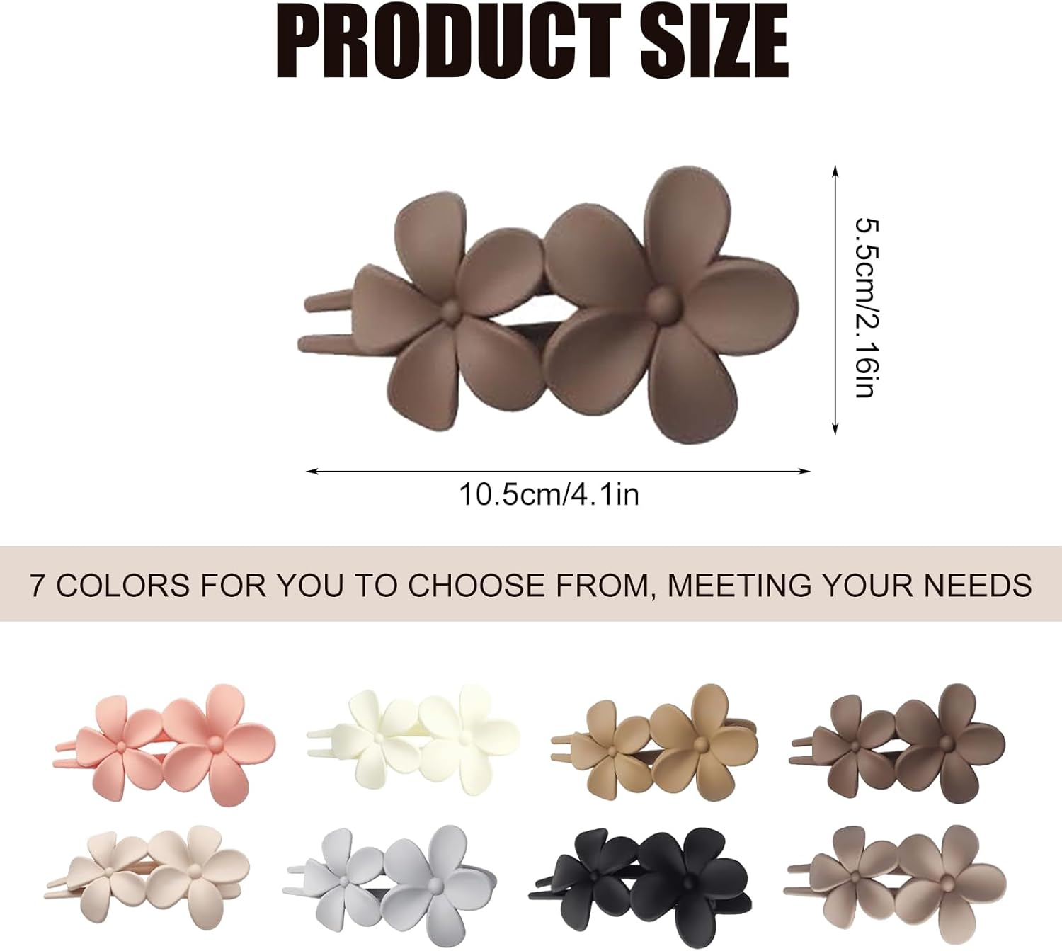 Xanthelle Women'S Hair Clip, Elegant Frosted Flowers Hair Clips with Duck Beak Design, Flat Hair Clips for Women, Hair Clip, Hair Clip, Everyday Decoration image number 6