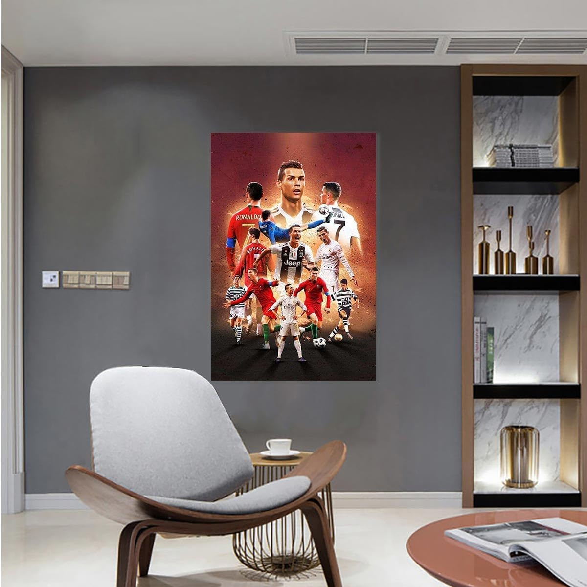 Cr7 Cristiano Ronaldo Footballer Wall Art Posters Canvas Art Poster Print Picture Living Room Mural Bedroom Decoration Painting Fashion Wall Decor for Gym Football Club Fan Gift Unframe 12X18Inch image number 2