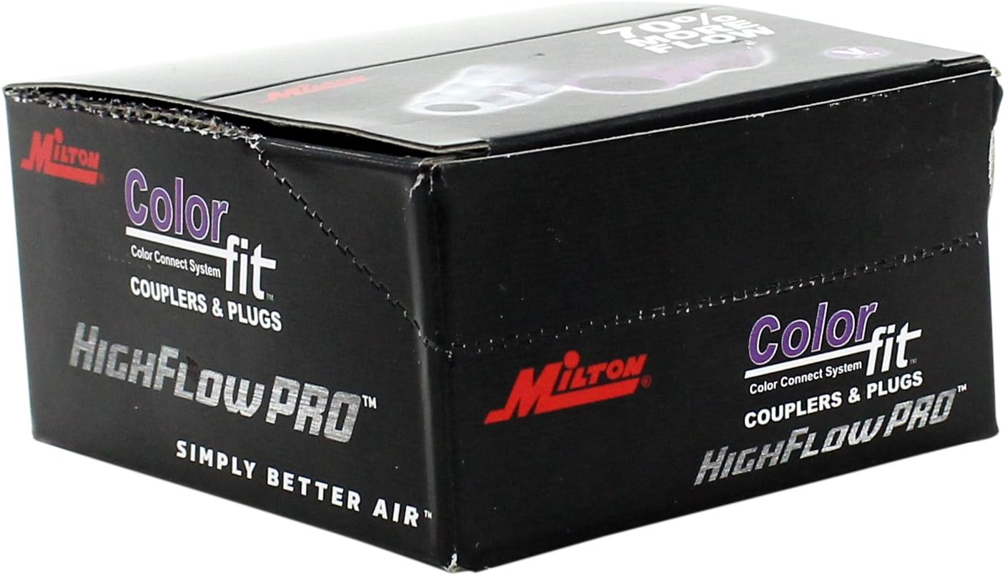 Milton 760VC-20 Colorfit Highflowpro Plugs, V-Style Purple, 1/4'' NPT Male, Box of 20 image number 2